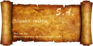 Sipeki Anita névjegykártya